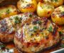 Garlic Parmesan Pork Chops with Cheesy Scalloped Potatoes