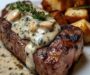 Savory Steak with Chicken & Creamy Blue Cheese Sauce 