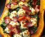 Stuffed Butternut Squash with Feta, Spinach & Bacon 