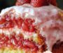 Strawberry Honeybun Cake with Strawberry Cream Icing 