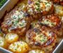 Garlic Parmesan Pork Chops with Cheesy Scalloped Potatoes