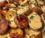 Easy Creamy Garlic Sauce Baby Potatoes