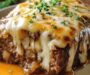 Crockpot French Onion Meatloaf with Melted Swiss Cheese .