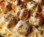 Garlic Butter Chicken Balls with Creamy Parmesan Pasta 