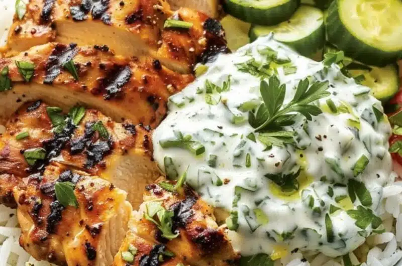 Dump-and-Bake Chicken Tzatziki with Rice