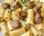 Garlic Sausage Alfredo Rigatoni 
